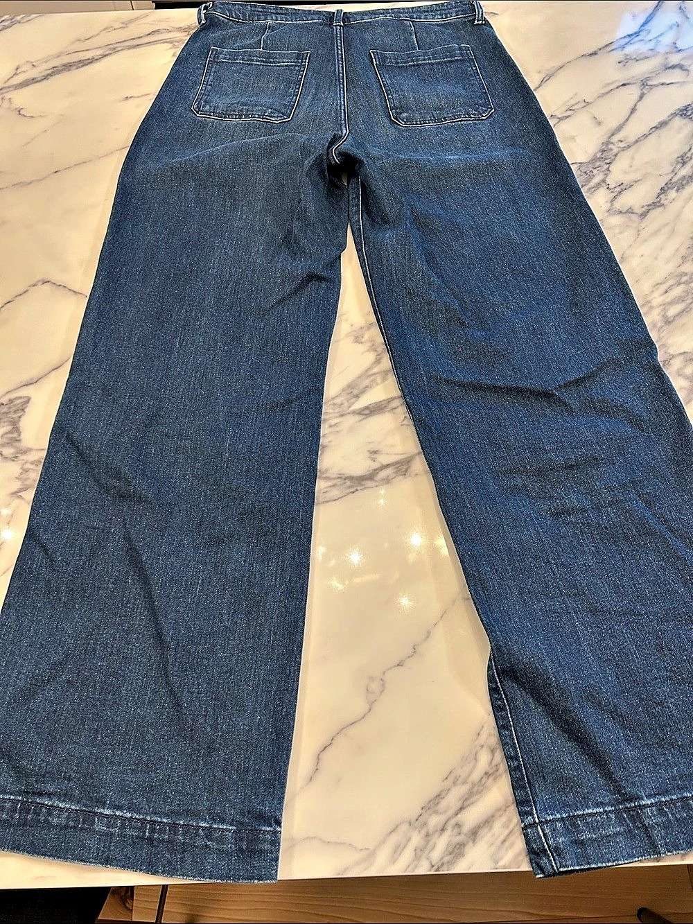 Old Navy Extra High-Rise Wide-Leg Jean Blue Size 12 Tall - Picture 2 of 3